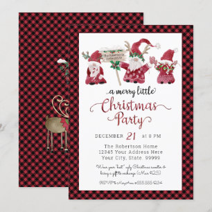 Cartes Pour Fêtes Annuelles Petits Gnomes Renne Joyeuse Petite Fête de Noël