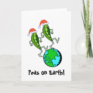 Cartes Pour Fêtes Annuelles Petits pois de Noël sur Terre