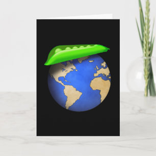 Cartes Pour Fêtes Annuelles Petits pois sur Terre - Vacances de paix sur Terre