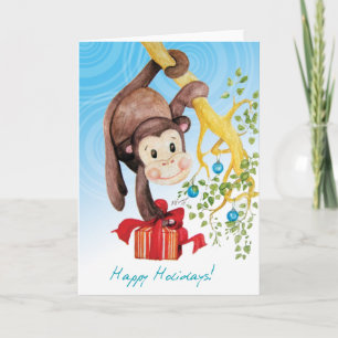 Cartes Pour Fêtes Annuelles Peu de singe de Kima