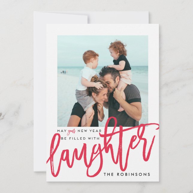 Cartes Pour Fêtes Annuelles Peut votre nouvelle année être remplie de rire (Devant)