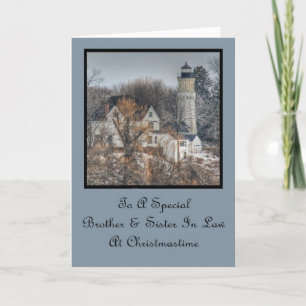 Cartes Pour Fêtes Annuelles Phare Christmas Brother & Soeur En Droit