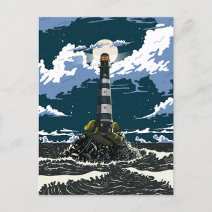 Cartes Pour Fêtes Annuelles Phare La Nuit