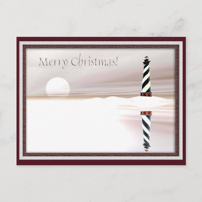 Cartes Pour Fêtes Annuelles Phare, Noël (Devant)
