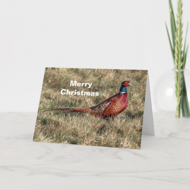 Cartes Pour Fêtes Annuelles Pheasant Photo Noël (Devant)