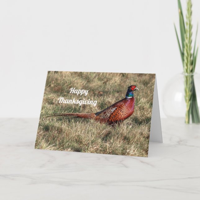 Cartes Pour Fêtes Annuelles Pheasant Photo Thanksgiving (Devant)