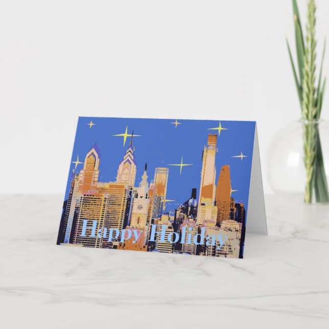 Cartes Pour Fêtes Annuelles Philadelphie Starry Holiday (Devant)
