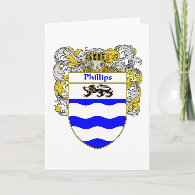 Cartes Pour Fêtes Annuelles Phillips coat of Arms (Devant)