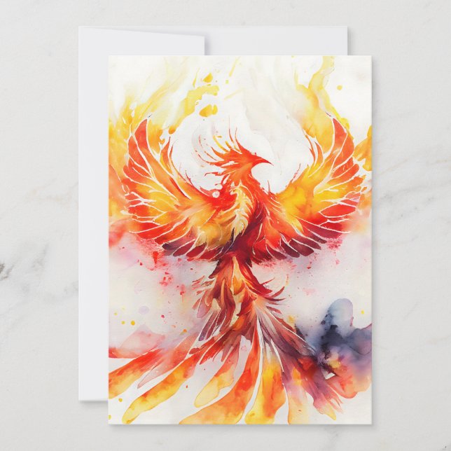 Cartes Pour Fêtes Annuelles Phoenix Spreading it's Wings Rising from the Ashes (Devant)