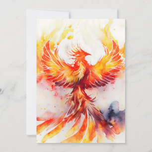 Cartes Pour Fêtes Annuelles Phoenix Spreading it's Wings Rising from the Ashes