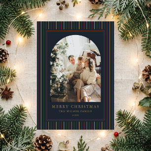 Cartes Pour Fêtes Annuelles Photo à rayures de Noël