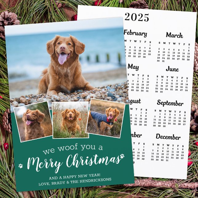 Cartes Pour Fêtes Annuelles Photo Animaux de compagnie 2025 Calendrier Woof Yo (Créateur téléchargé)