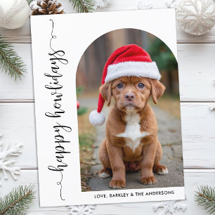 Cartes Pour Fêtes Annuelles Photo Arc moderne Noël Joyeux Howlidays Chien