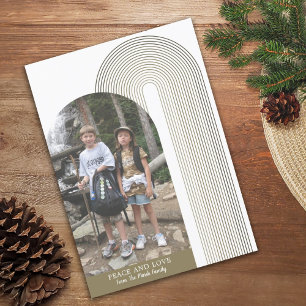Cartes Pour Fêtes Annuelles Photo arche moderne - bandes zen or Noël