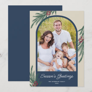 Cartes Pour Fêtes Annuelles Photo arqué de verdure hivernale Vœux de la saison