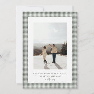 Cartes Pour Fêtes Annuelles Photo avec cadre en ébène à motif pied-de-poule 