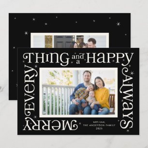 Cartes Pour Fêtes Annuelles Photo Black Merry Everything et Happy Always