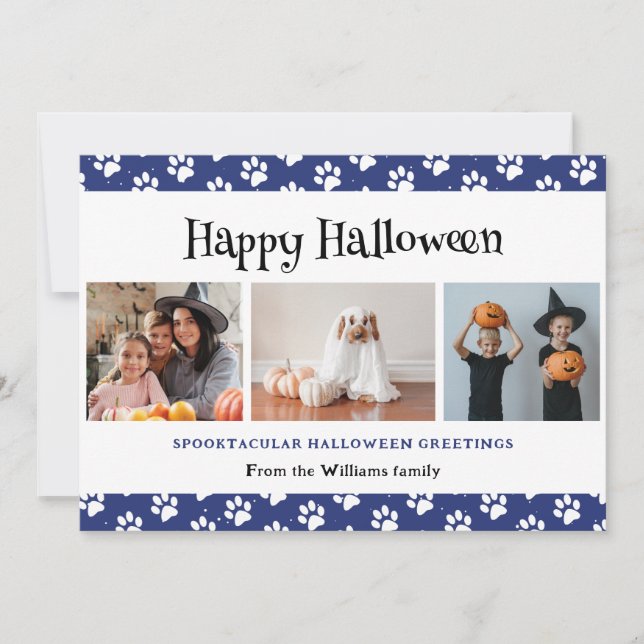 Cartes Pour Fêtes Annuelles Photo Blue Pet Pet de Animal Happy Halloween (Devant)