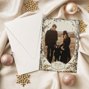 Cartes Pour Fêtes Annuelles Photo Bois Rustique Noël Hivernal
