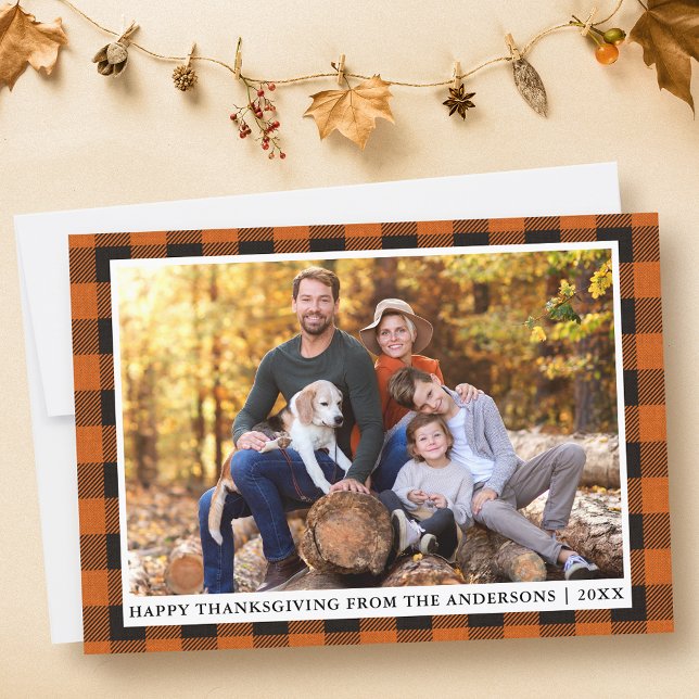 Cartes Pour Fêtes Annuelles Photo Bon thanksgiving orange d'automne (Customize to change text size or text style.)