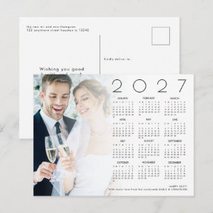 Cartes Pour Fêtes Annuelles Photo Bonne Année 2027 Calendrier Nouveaux Mariés