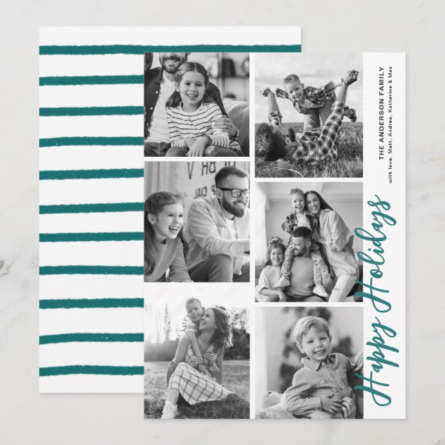 Cartes Pour Fêtes Annuelles Photo Booth Holiday Card - À feuillage persistant (Devant / Derrière)