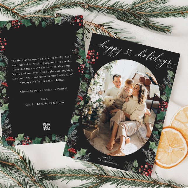 Cartes Pour Fêtes Annuelles Photo botanique au charbon de bois (Créateur téléchargé)