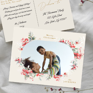 Cartes Pour Fêtes Annuelles photo botanique de Noël à la crème riche