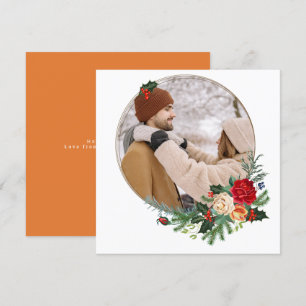 Cartes Pour Fêtes Annuelles Photo botanique de vacances d'hiver personnalisée