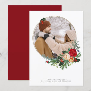 Cartes Pour Fêtes Annuelles Photo botanique de vacances d'hiver personnalisée