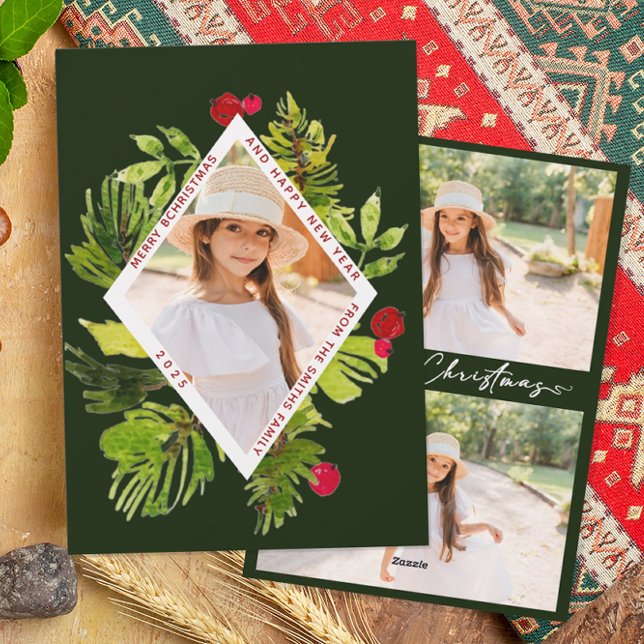 Cartes Pour Fêtes Annuelles Photo botanique d'élégante verdure  (Créateur téléchargé)