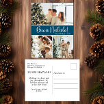 Cartes Pour Fêtes Annuelles Photo Buon Natale 3<br><div class="desc">Cette fabuleuse carte postale 3 vacances photo avec "Buon Natale!" dans une police de caractères de script moderne et votre nom de famille et année dans une police de caractères casquette traditionnelle propre et nette, en blanc sur turquoise, est parfaite pour envoyer à votre famille et vos amis. Tout le...</div>