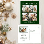 Cartes Pour Fêtes Annuelles Photo Buon Natale 5<br><div class="desc">Cette fabuleuse carte postale de vacances de 5 photos avec "Buon Natale!" en police moderne et votre nom de famille et année dans une police traditionnelle nette et nette, en blanc sur vert foncé, est parfaite pour envoyer à votre famille et vos amis. Tout le monde adorera avoir de nouvelles...</div>