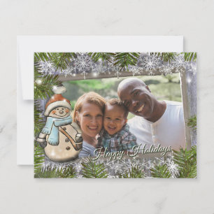 Cartes Pour Fêtes Annuelles Photo cadre de bonhomme de neige mignon