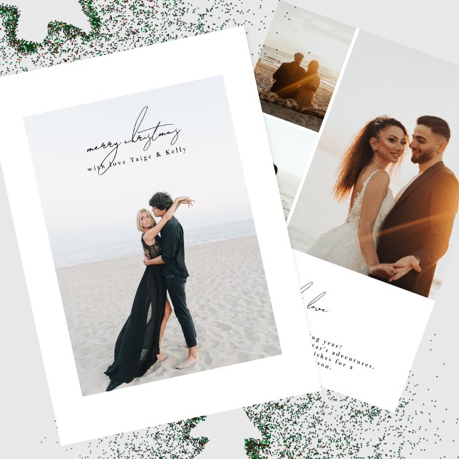 Cartes Pour Fêtes Annuelles photo calligraphie moderne encadrée | joyeux noël (Créateur téléchargé)