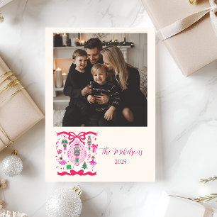 Cartes Pour Fêtes Annuelles Photo Casse-Noisette Rose Noël