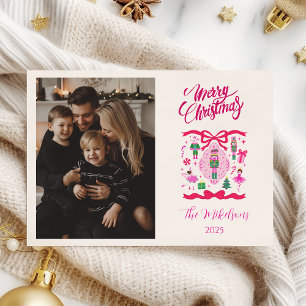 Cartes Pour Fêtes Annuelles Photo Casse-Noisette Rose Noël