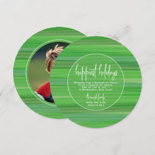 Cartes Pour Fêtes Annuelles Photo Cercle Moderne Transparent Vert - Le Plus He