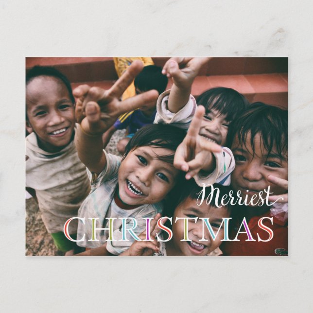 Cartes Pour Fêtes Annuelles Photo Children Merriest Christmas (Devant)