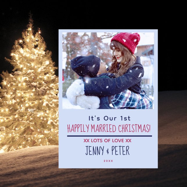 Cartes Pour Fêtes Annuelles Photo Christmas Card Just Married 1st Christmas (Photo Christmas Card Just Married 1st Christmas)