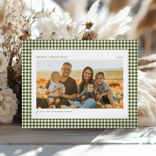 Cartes Pour Fêtes Annuelles Photo classique de famille de Noël verte
