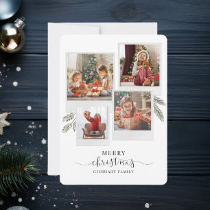 Cartes Pour Fêtes Annuelles Photo Collage Famille de Noël Personnalisée