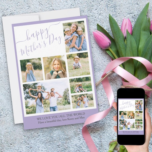 Cartes Pour Fêtes Annuelles Photo Collage Joyeux fête des mères 7 (Créateur téléchargé)