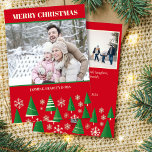 Cartes Pour Fêtes Annuelles Photo collage Joyeux Noël rouge vert rétro arbre<br><div class="desc">Collage photo Joyeux Noël rouge du milieu du siècle minimaliste de style de vacances carte,  3 image un horizontal et 2 carré avec message d'accueil personnalisé texte éditable invitation modèle instantané téléchargement numérique,  vert rétro arbres de Noël rouge arrière - plan</div>