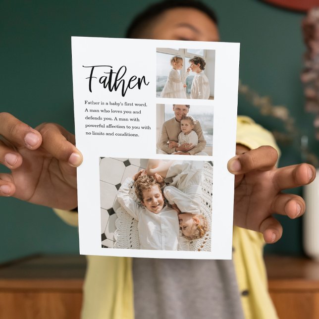 Cartes Pour Fêtes Annuelles Photo Collage Moderne Avec Père Meilleur Devis Cad (Créateur téléchargé)