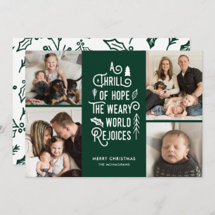 Cartes Pour Fêtes Annuelles Photo Collage Thrill Of Hope Photo Christmas Green