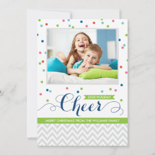 Cartes Pour Fêtes Annuelles Photo Colorée Cheer Confetti
