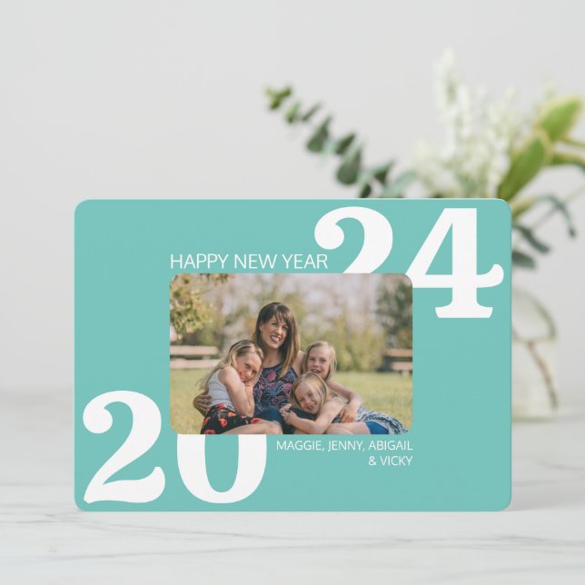 Cartes Pour Fêtes Annuelles Photo couleur en gras (Debout devant)