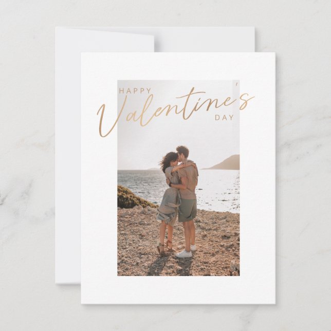 Cartes Pour Fêtes Annuelles Photo d'amour de calligraphie dorée Saint-Valentin (Devant)