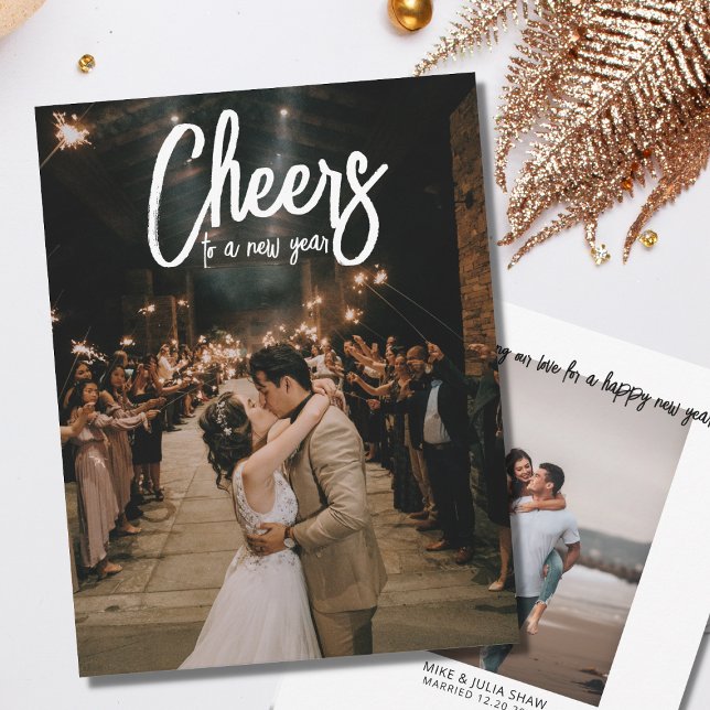 Cartes Pour Fêtes Annuelles Photo d'annonce de mariage du Nouvel An (Créateur téléchargé)